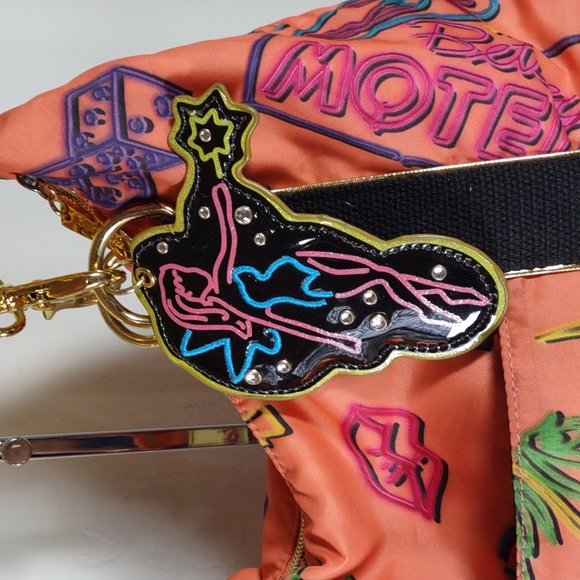 Betseyville by Betsey Johnson Silky Print Fabric Hobo Style Shoulder Bag - Picture 6 of 12